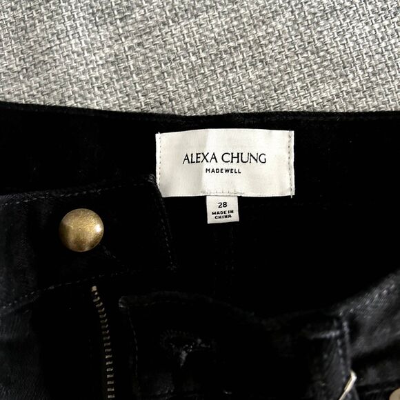 NWT Alexa Chung‎ for Madewell High-Rise Straight Jean 100% Cotton Black Denim 28 - Picture 11 of 14